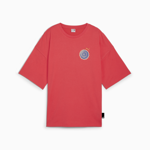 Graphics Bloom Oversized Tee, Tart Cherry, swatch-ZAF