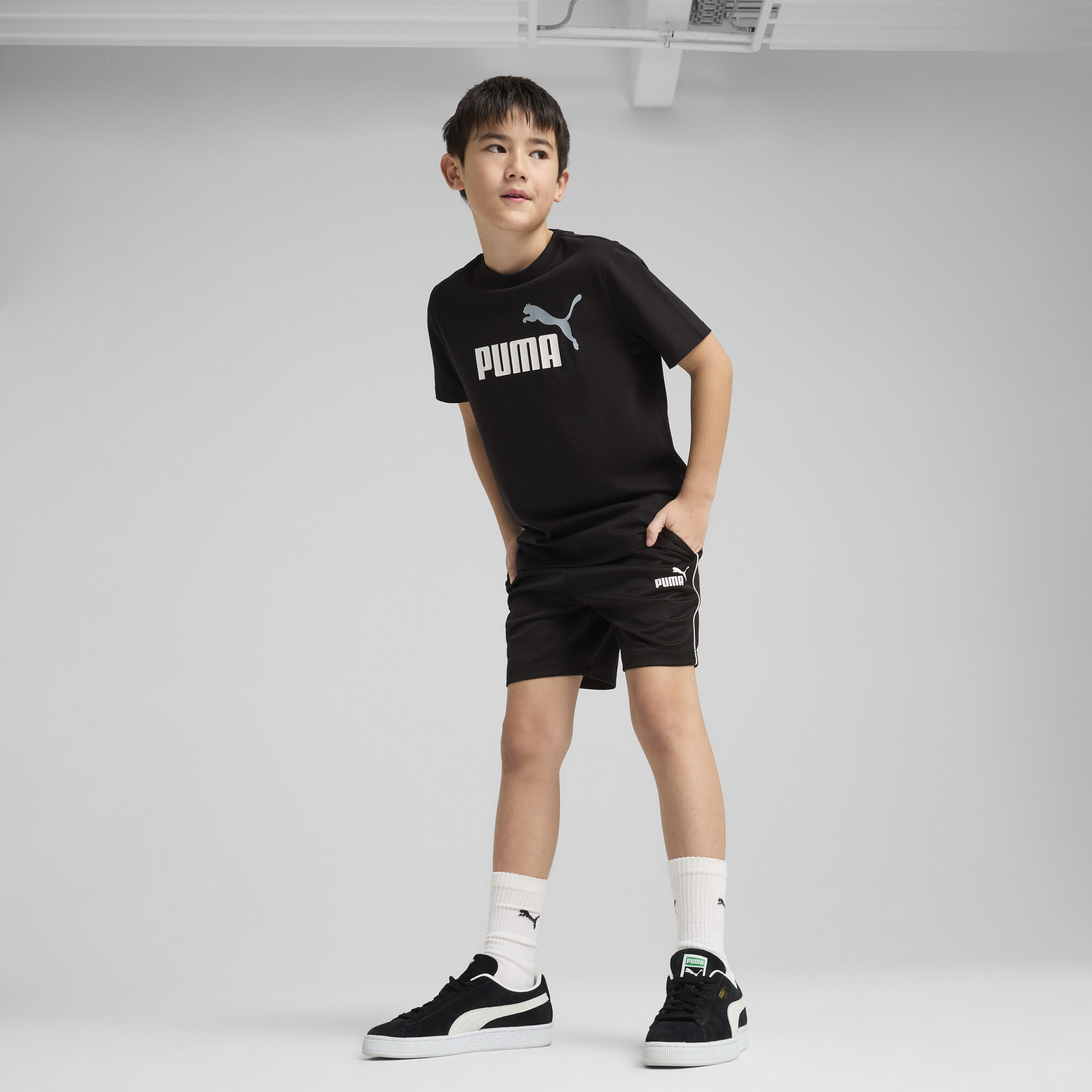 PUMA Essentials Colour No.1-logo T-shirt voor Heren, Zwart, Maat 9-10Y thumbnail 4