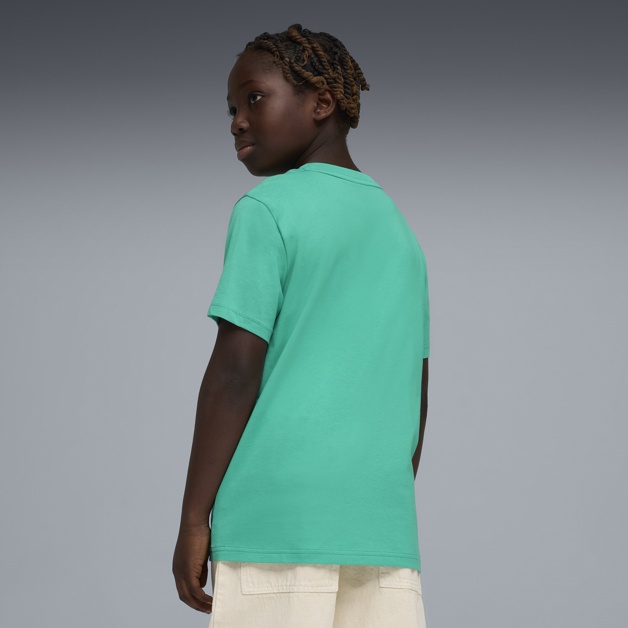 PUMA Essentials Colour No.1-logo T-shirt voor Heren, Groen, Maat 5-6Y thumbnail 3