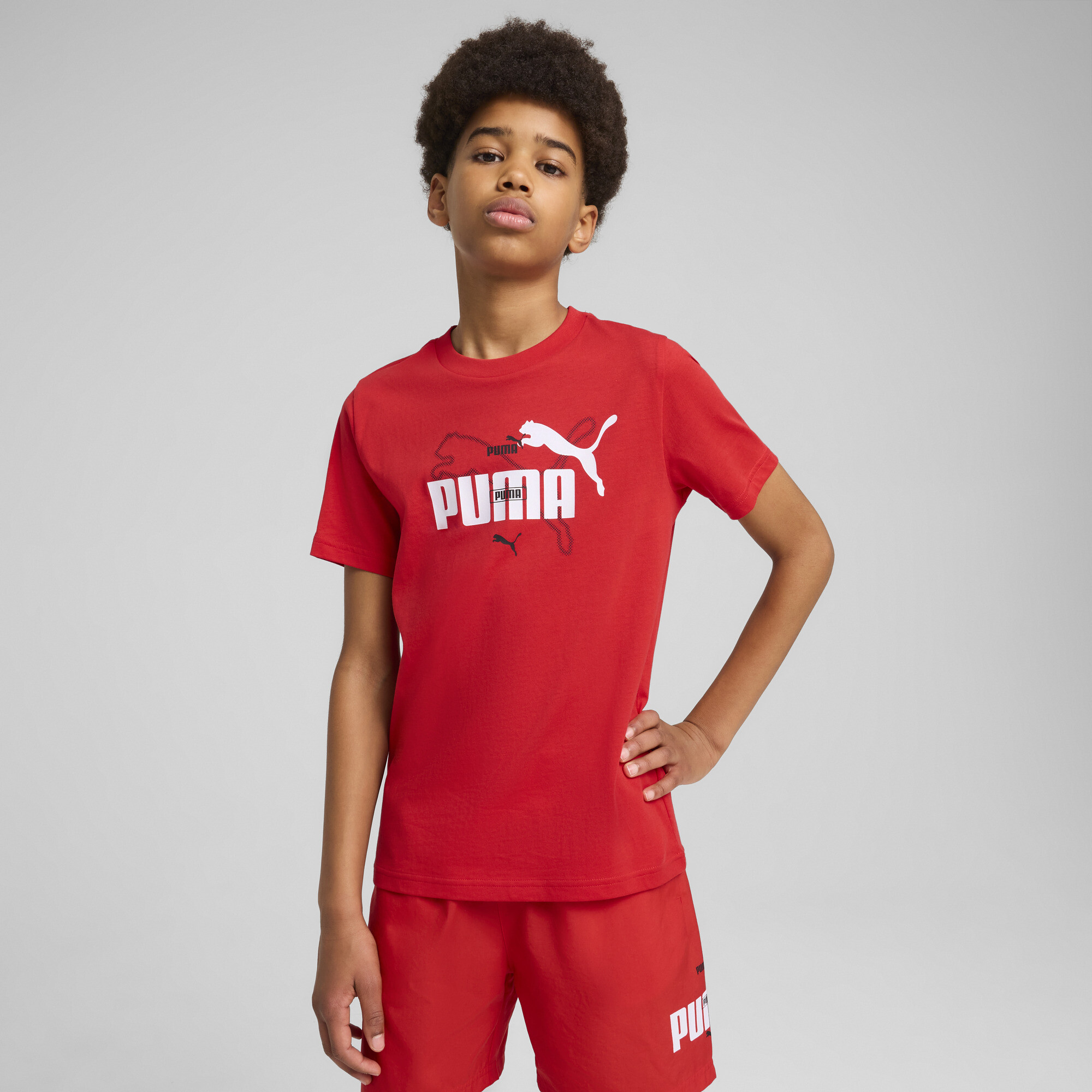 Puma Essentials Logo Lab Summer T-Shirt Teenager Für Herren Für Damen Für Kinder | Mit Plain | Red | Größe: 9-10Y