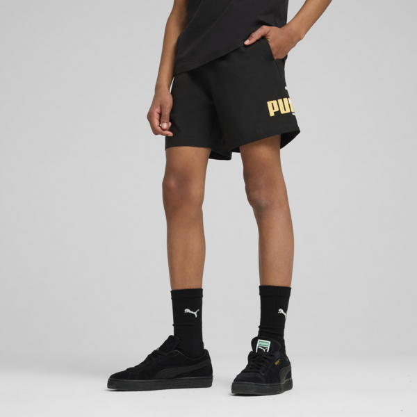 Shorts Essentials Logo Lab Summer para adolescentes, PUMA Black, large-MEX
