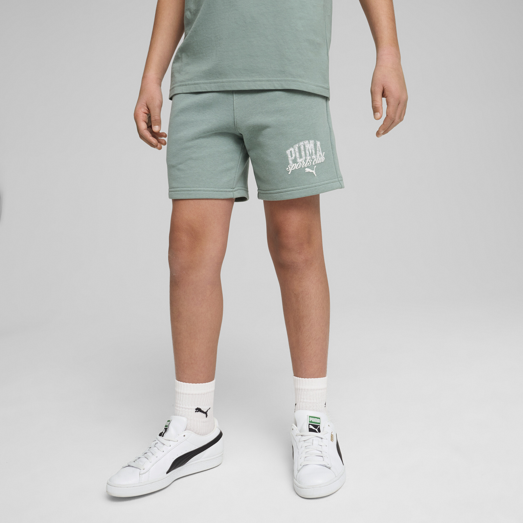 Puma Class Shorts Teenager Für Herren Für Damen Für Kinder | Mit Print | Green Moon | Größe: 7-8Y