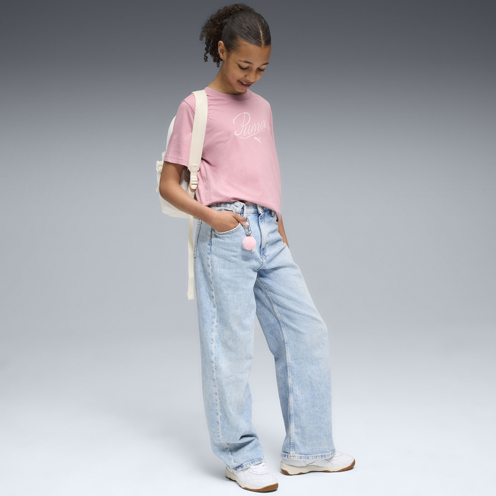 PUMA Essentials Script T-shirt voor Dames, Roze, Maat 9-10Y thumbnail 4