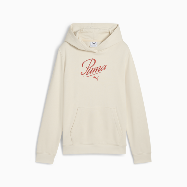 Essentials Script Hoodie Youth, Alpine Snow, large-ZAF