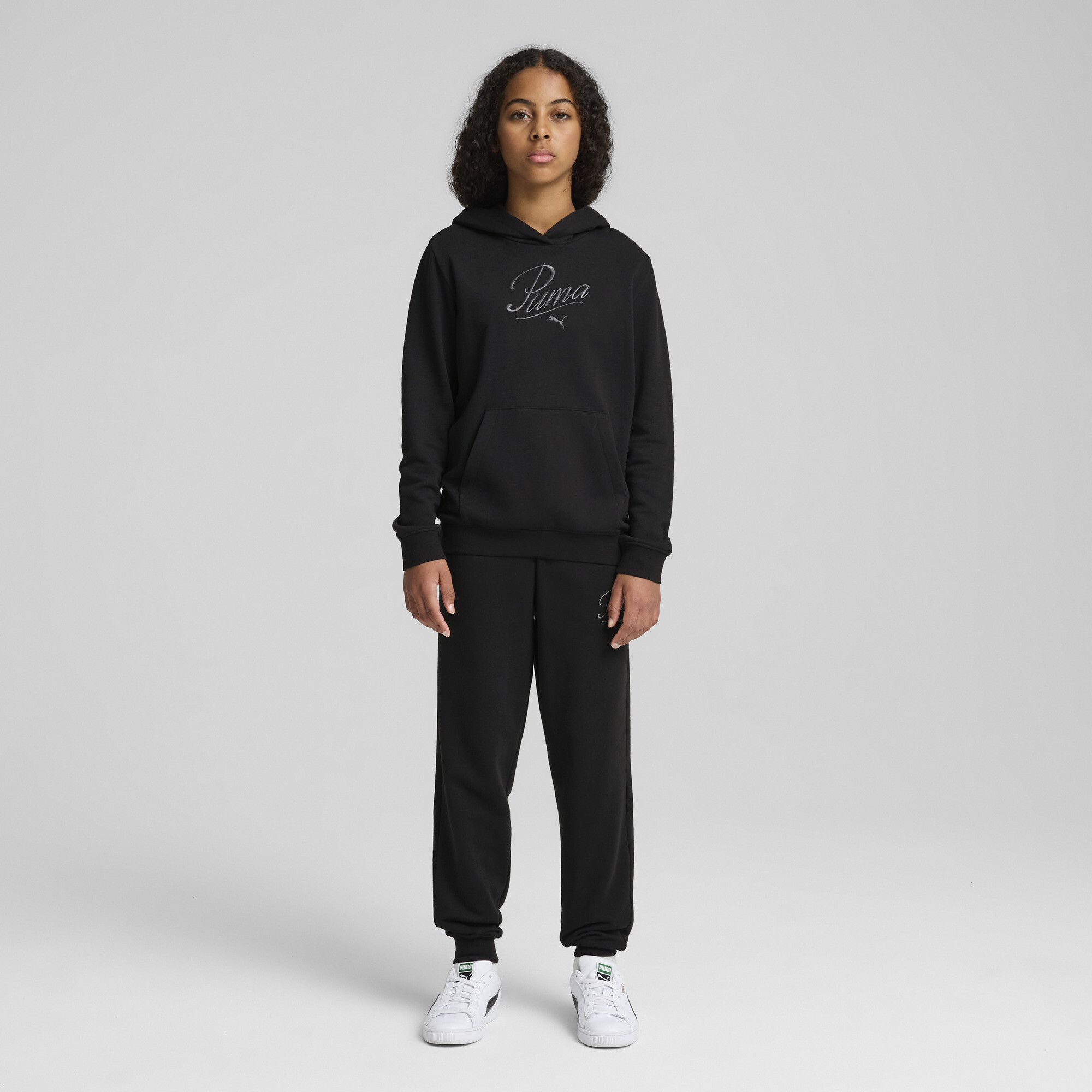 Essentials Script sweatpant voor Dames, Zwart, Maat 11-12Y | PUMA