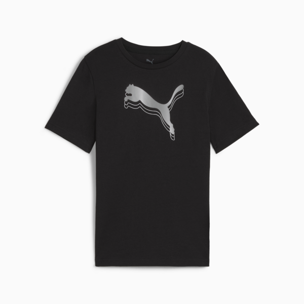Essentials Metallic Tee Youth, PUMA Black, large-MEX