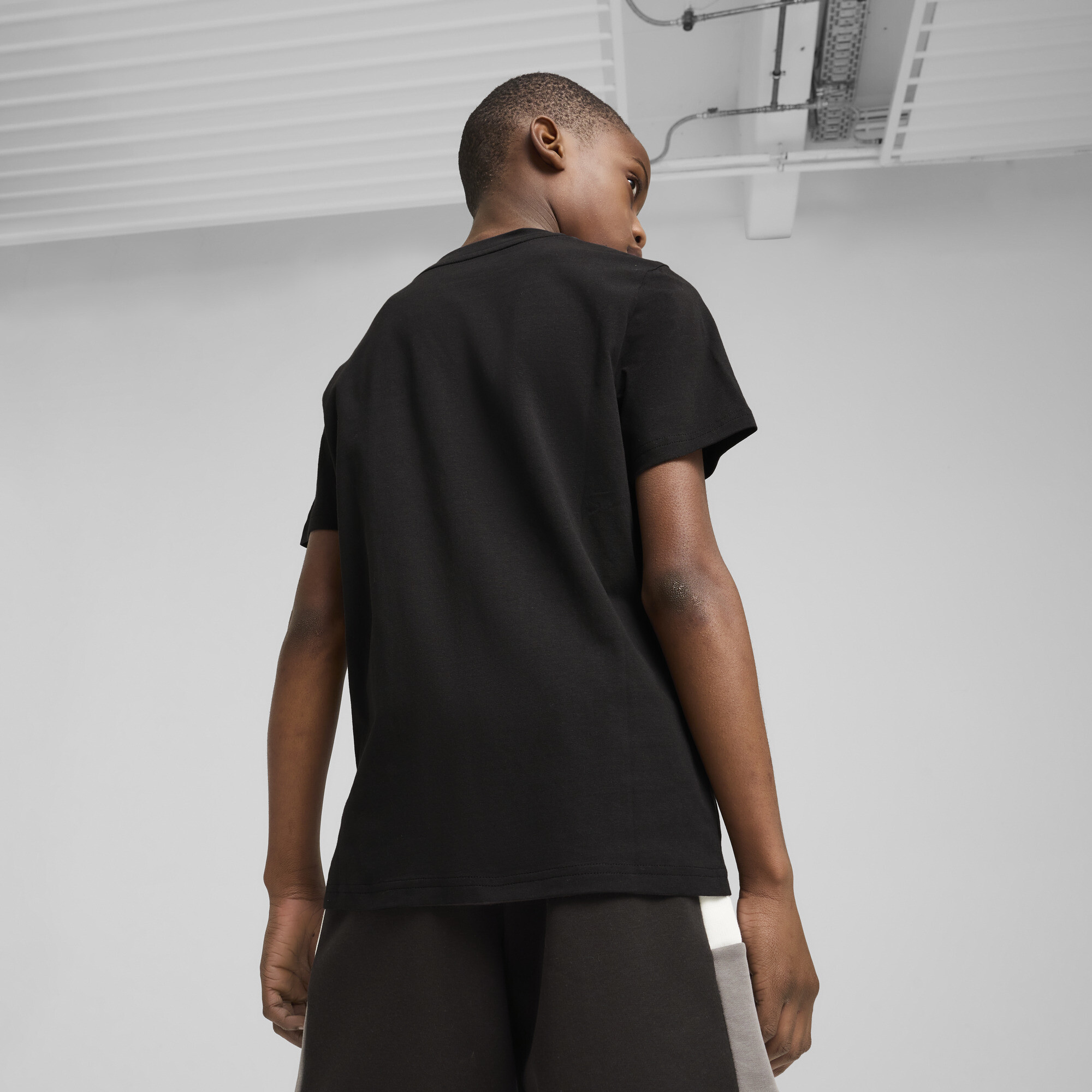 PUMA Essentials Block T-shirt voor Heren, Zwart, Maat 13-14Y thumbnail 5