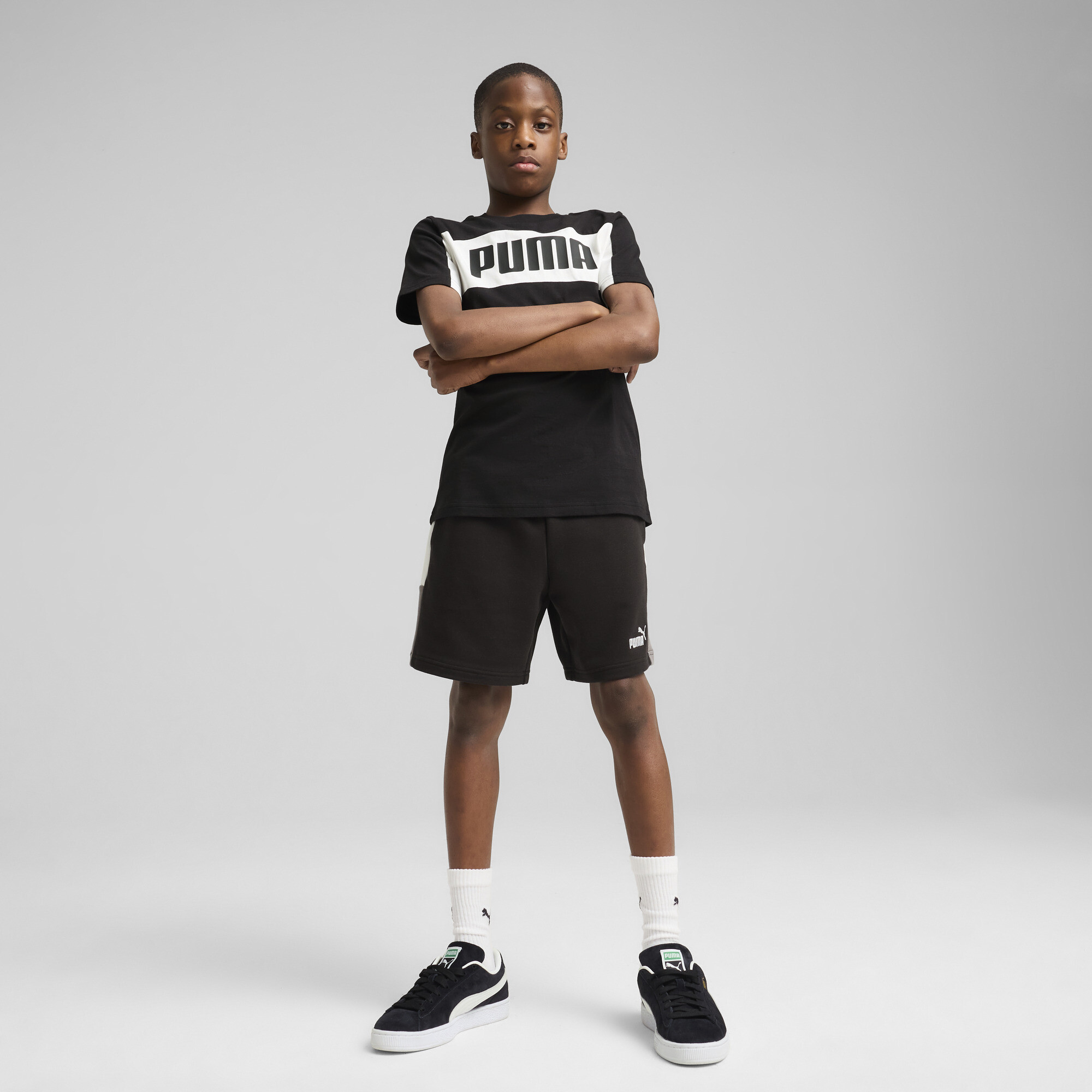 PUMA Essentials Block T-shirt voor Heren, Zwart, Maat 13-14Y thumbnail 4