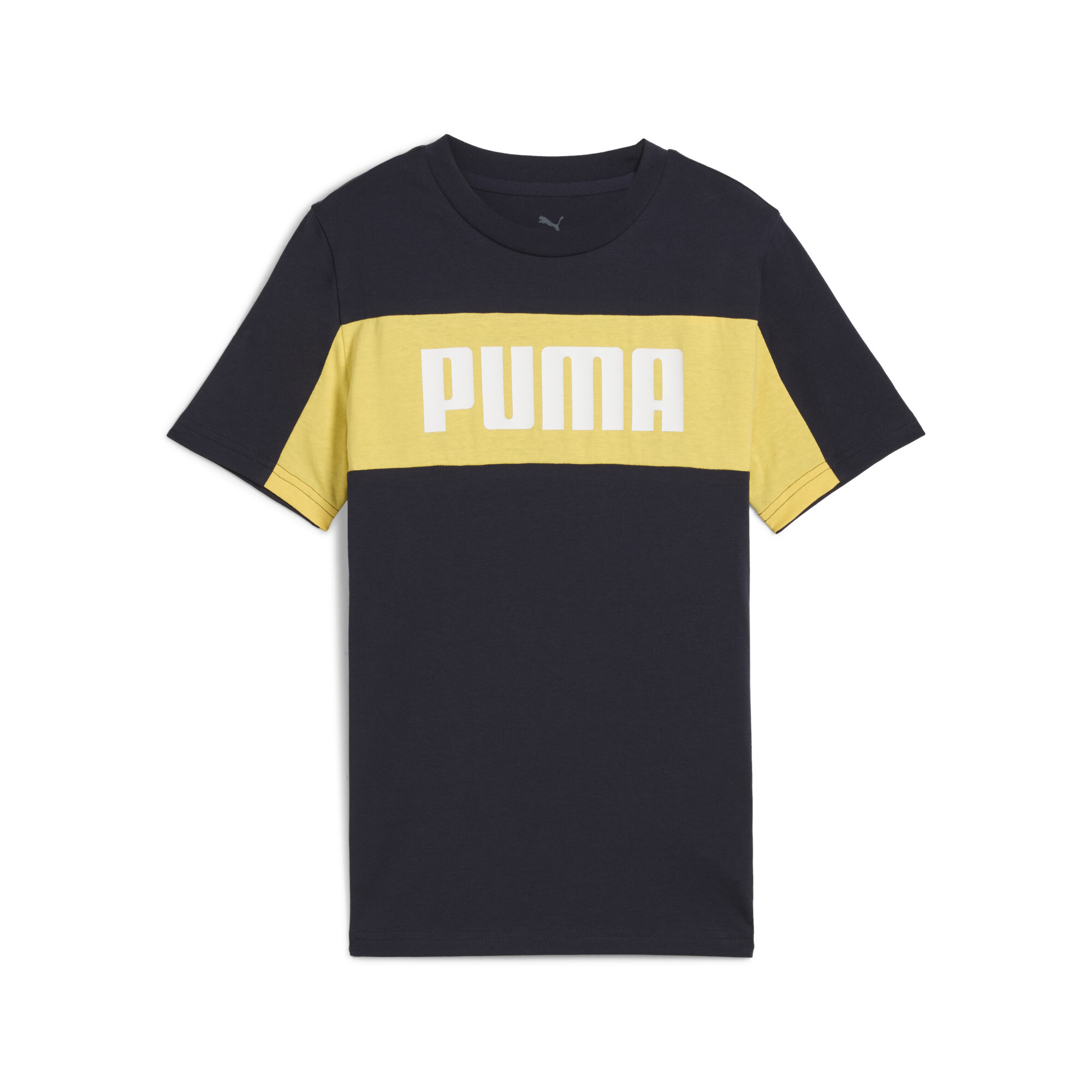 Puma Essentials Block T-Shirt Teenager Für Herren Für Damen Für Kinder | Mit Plain | New Navy | Größe: 7-8Y