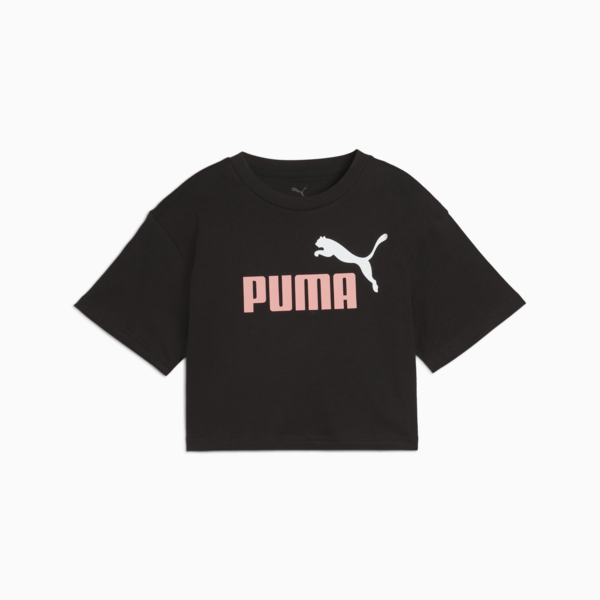 Remera corta Essentials 2 Colour No. 1 Logo juvenil, PUMA Black, large-ARG