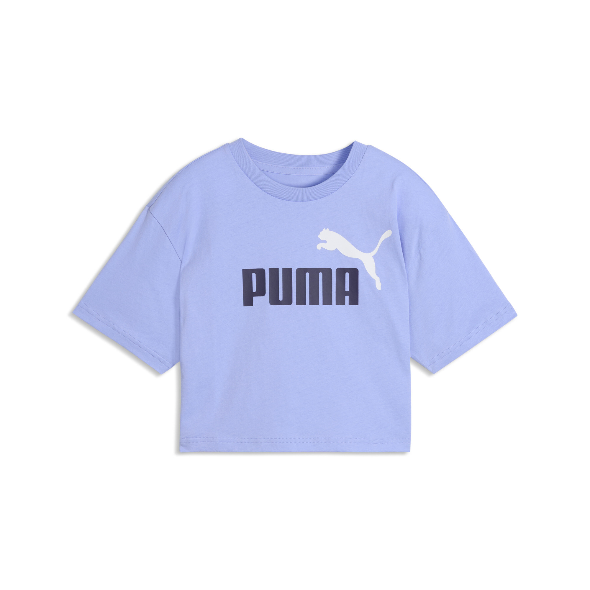 Essentials 2 kleuren No. 1 PUMA-logo cropped T-shirt voor Dames, Maat 5-6Y