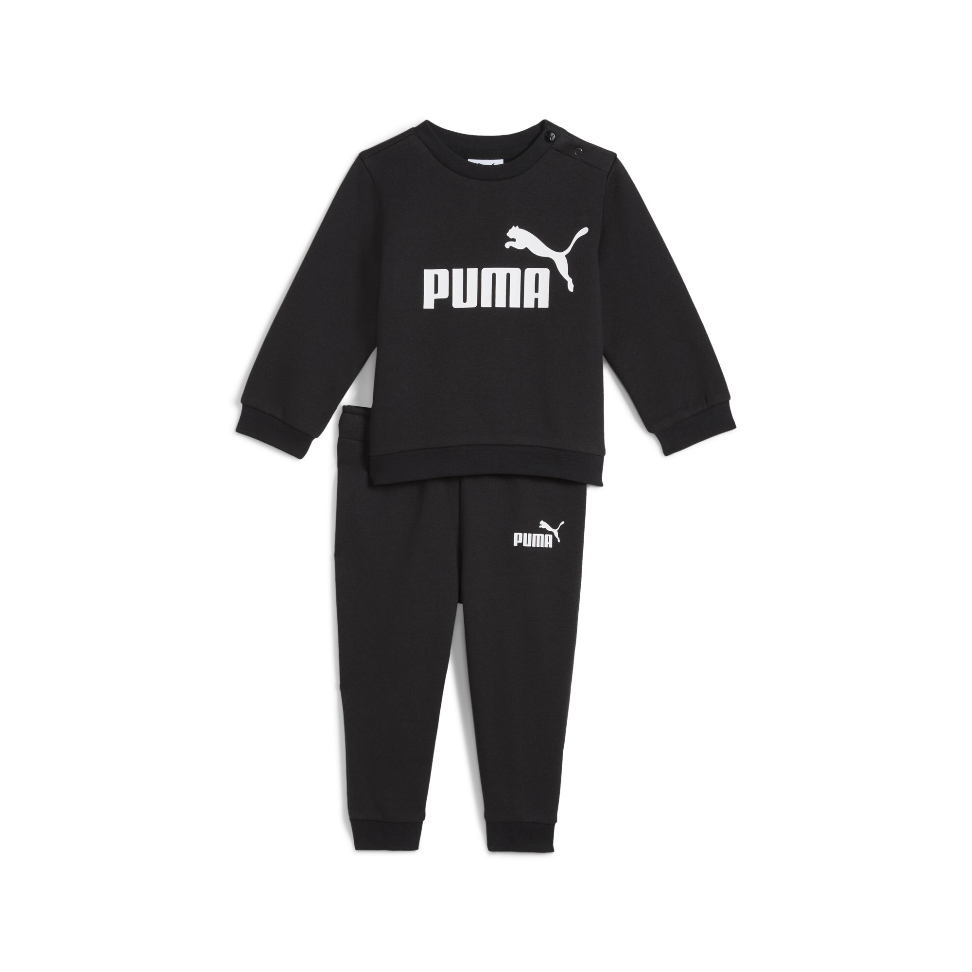 Puma Minicats Essentials Crew Set Baby | Mit Plain | Black | Größe: 9-12M