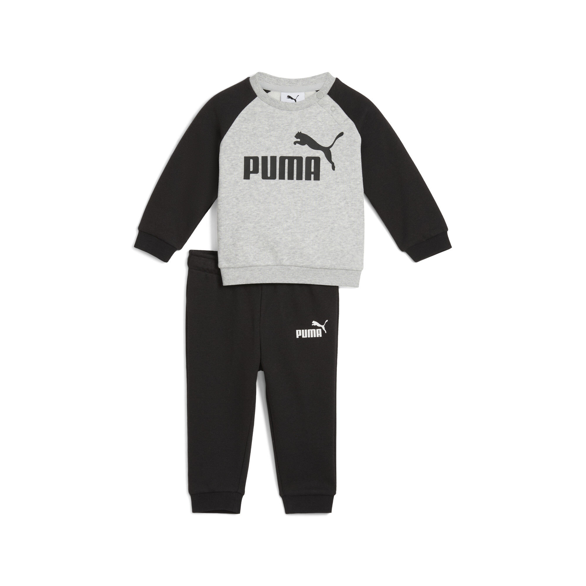 Puma Minicats Essentials Raglan Crew Set Baby | Mit Marl | Black | Größe: 2-3Y