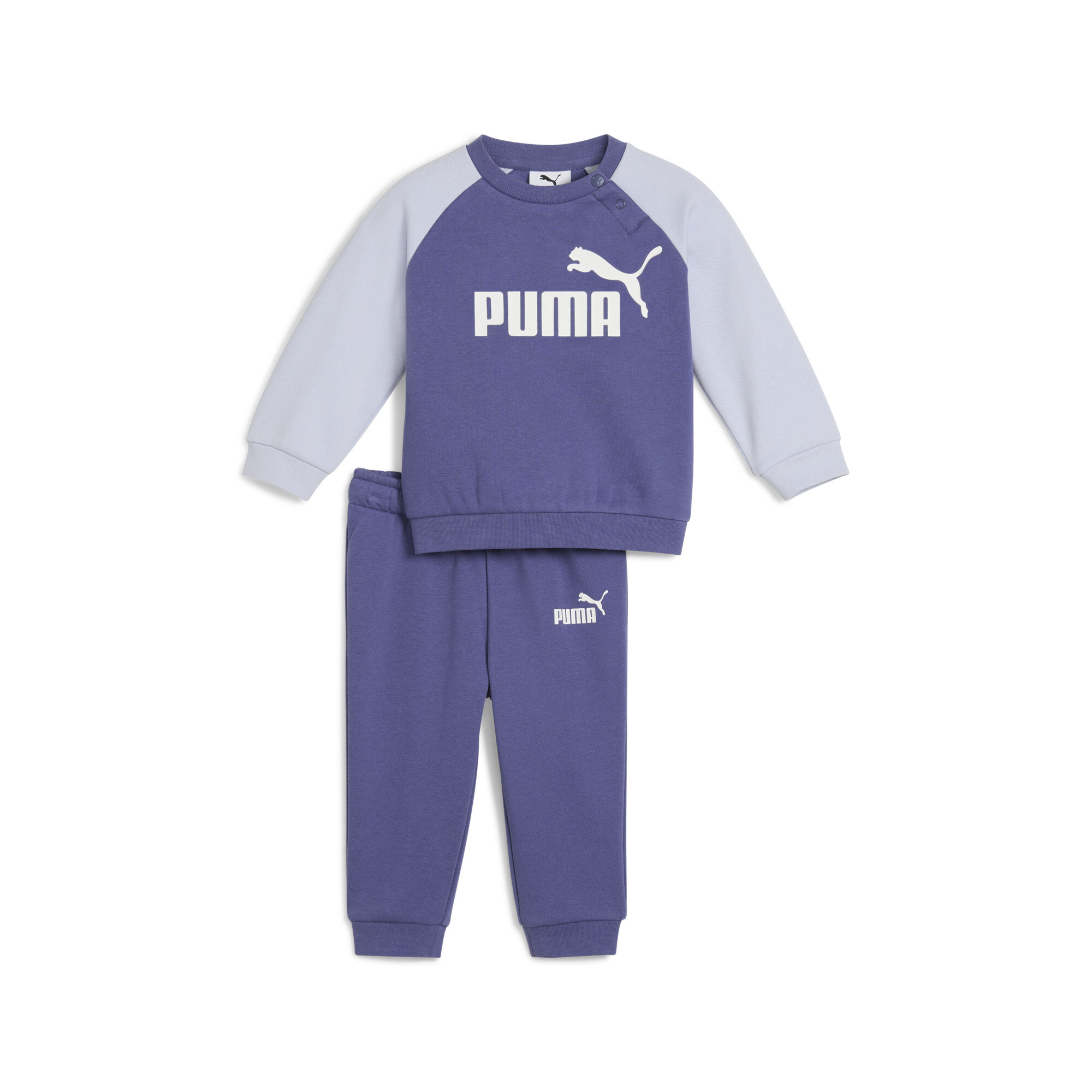 Minicats Essentials Raglan Crew set, Blauw, Maat 1-2Y | PUMA