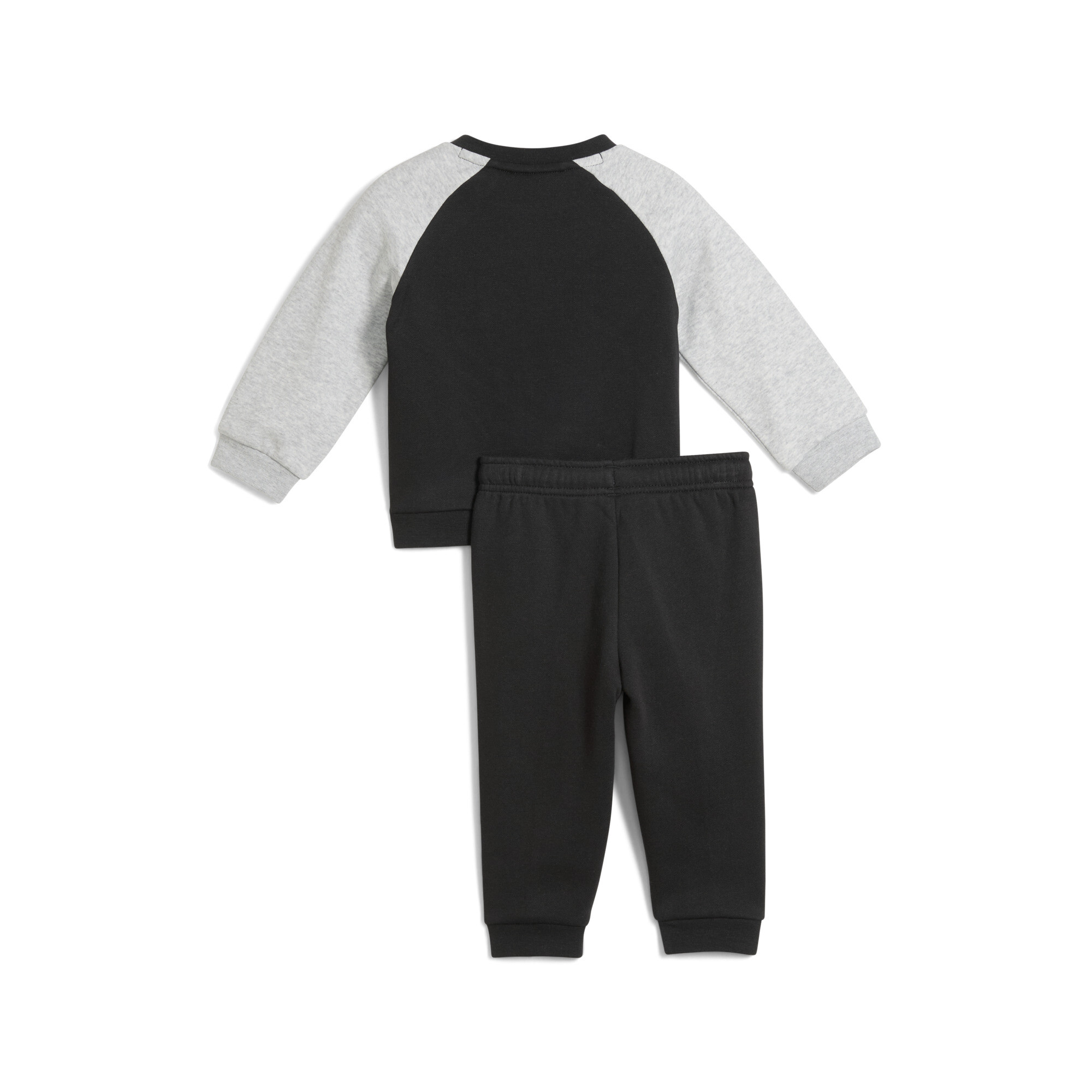 PUMA Minicats Essentials Raglan Crew set, Zwart/Goud, Maat 6-9M thumbnail 2