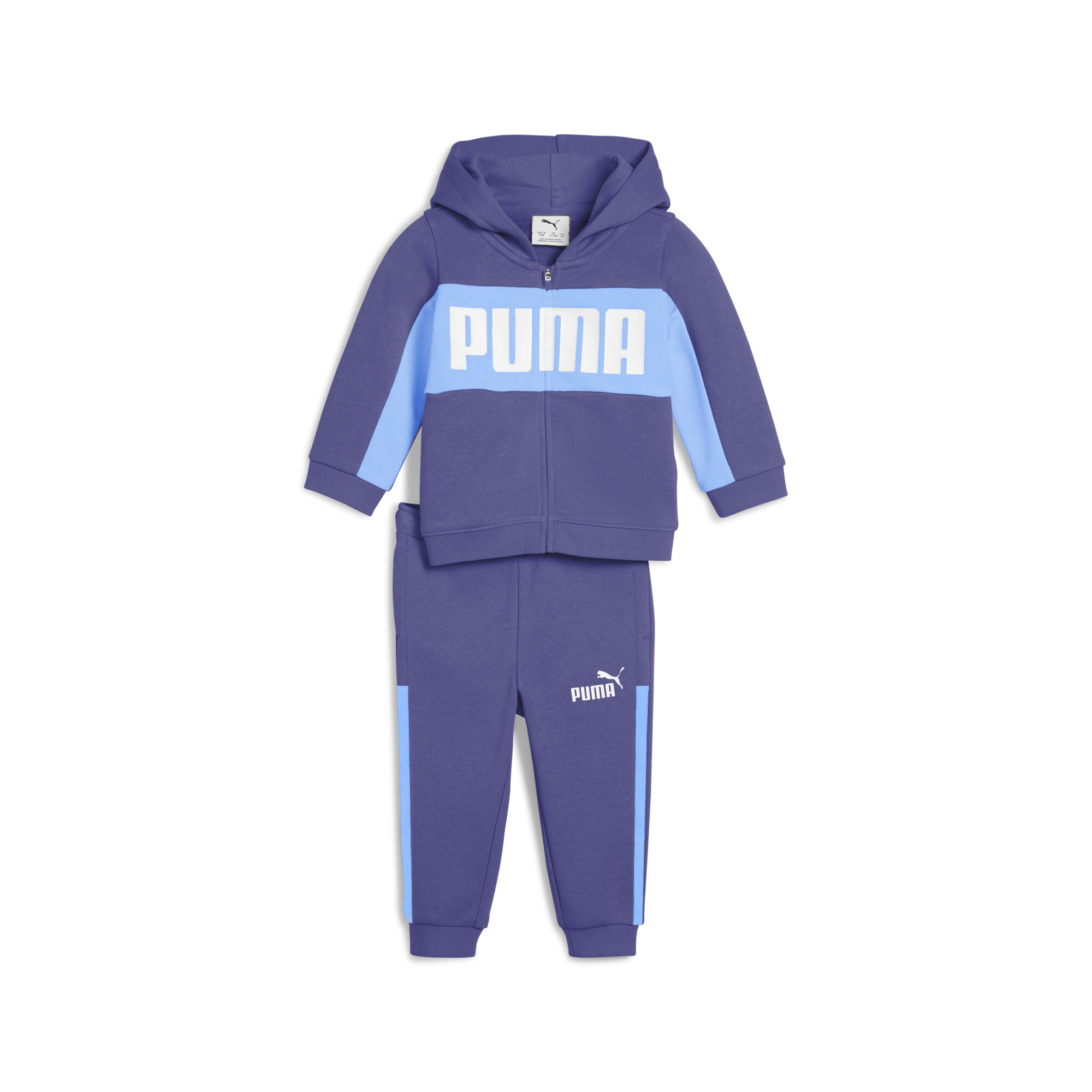 Puma 2-piece Minicats Essentials Block Toddlers' Hoodie And Pants Set In Blue