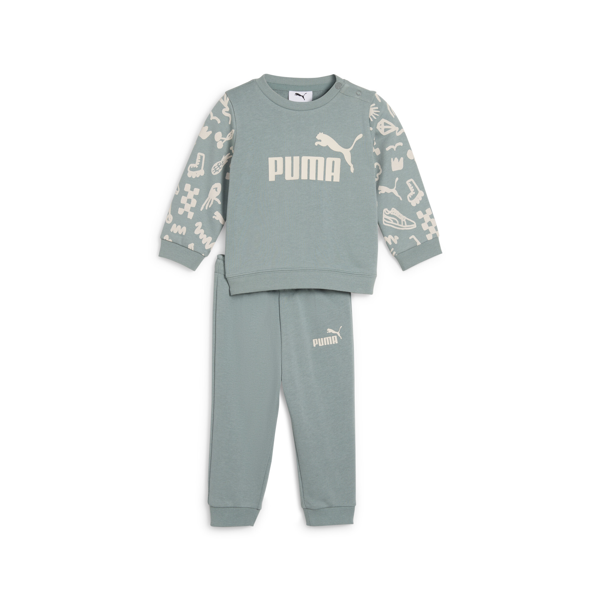 Puma Minicats Sandy Adventures Crew Set Toddler In Green