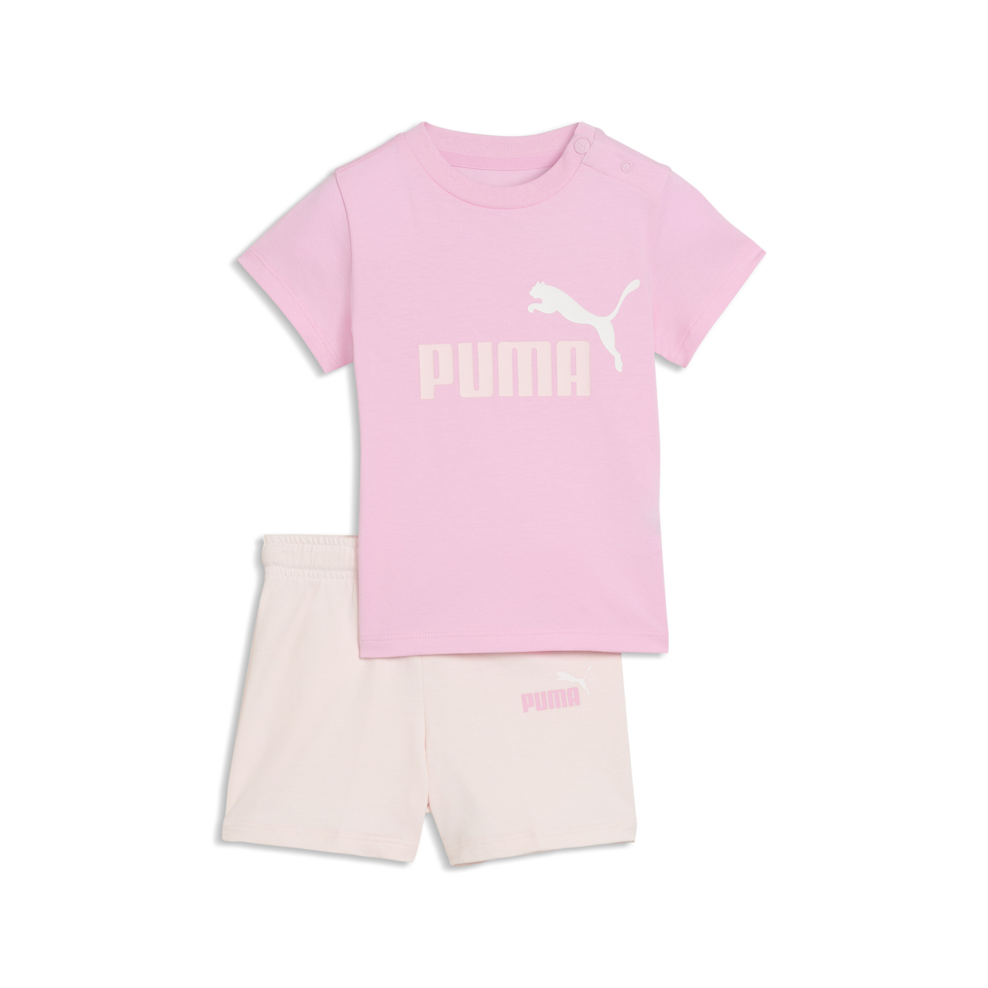 PUMA Minicats Essentials Set met T-shirt en short, Roze, Maat 12-18M