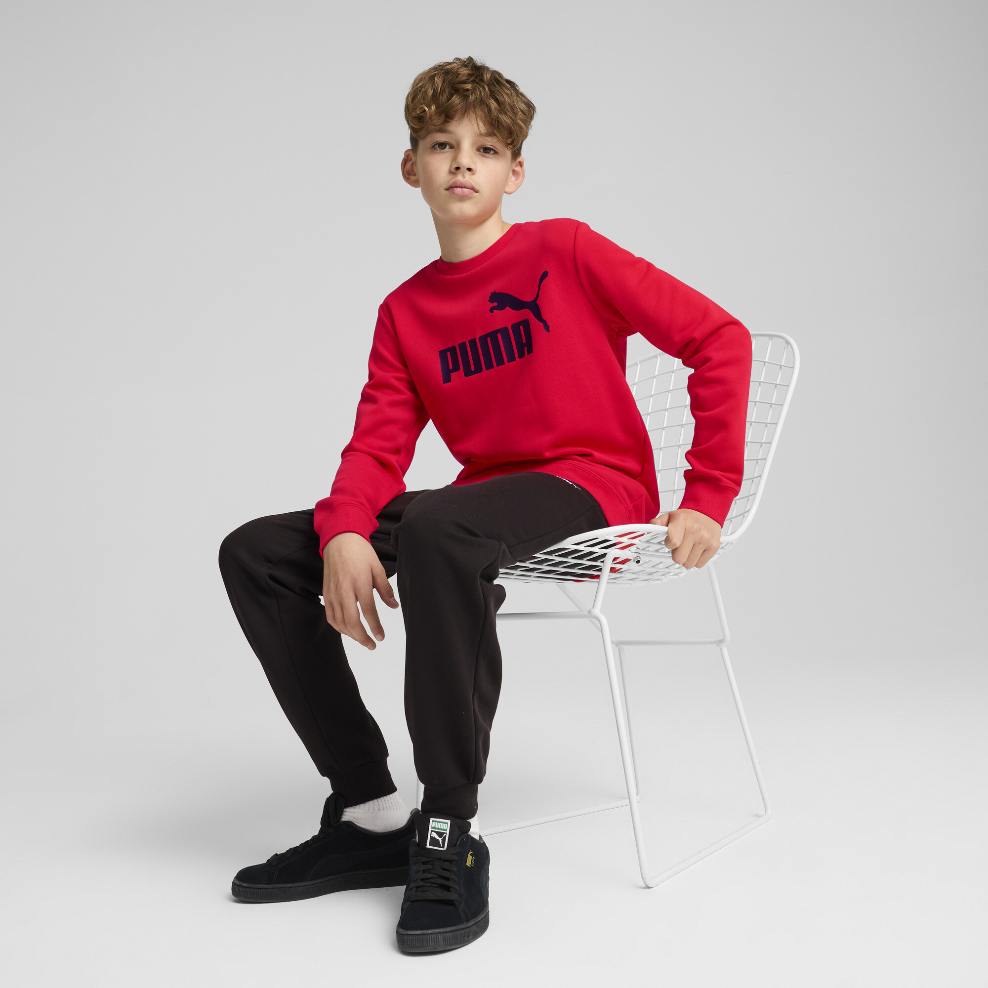 Puma Essentials No. 1 Logo Crew Trainingsanzug Teenager Für Herren Für Damen Für Kinder | Mit Logo Print | Red | Größe: ...