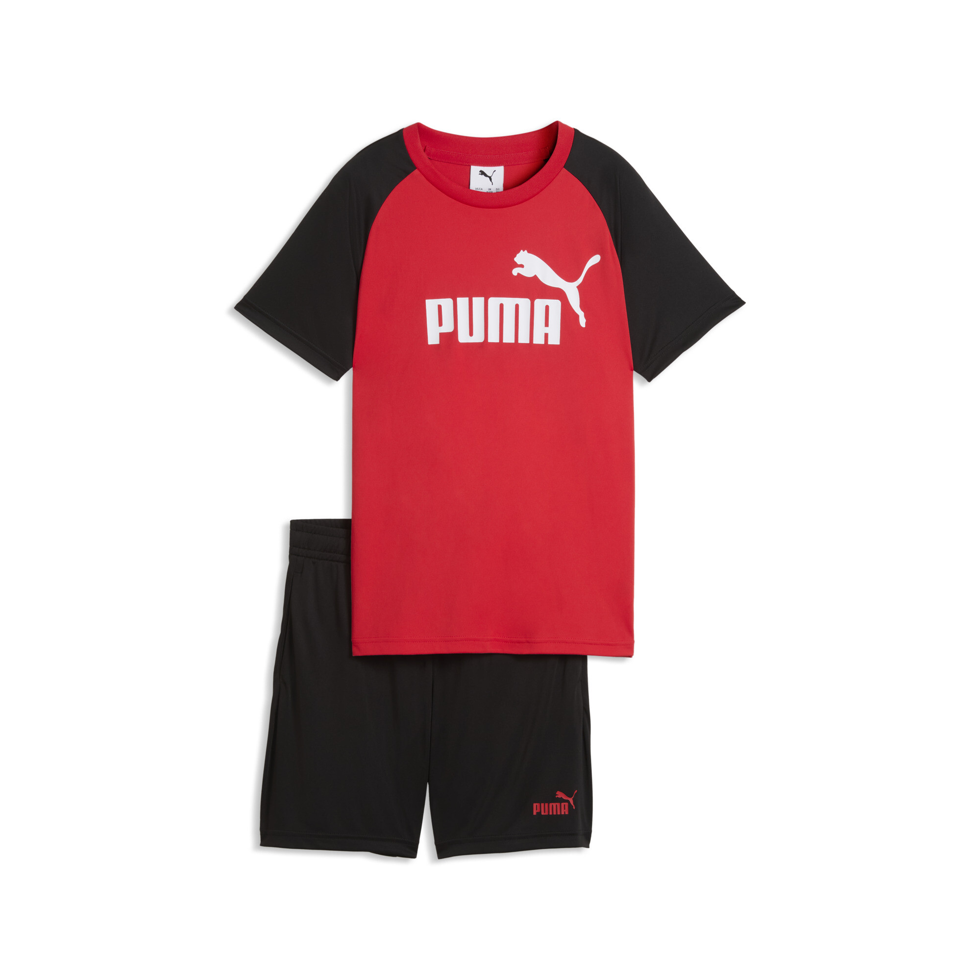 PUMA Essentials No.1-logo set met Poly T-shirt en short voor Heren, Rood, Maat 15-16Y thumbnail 3