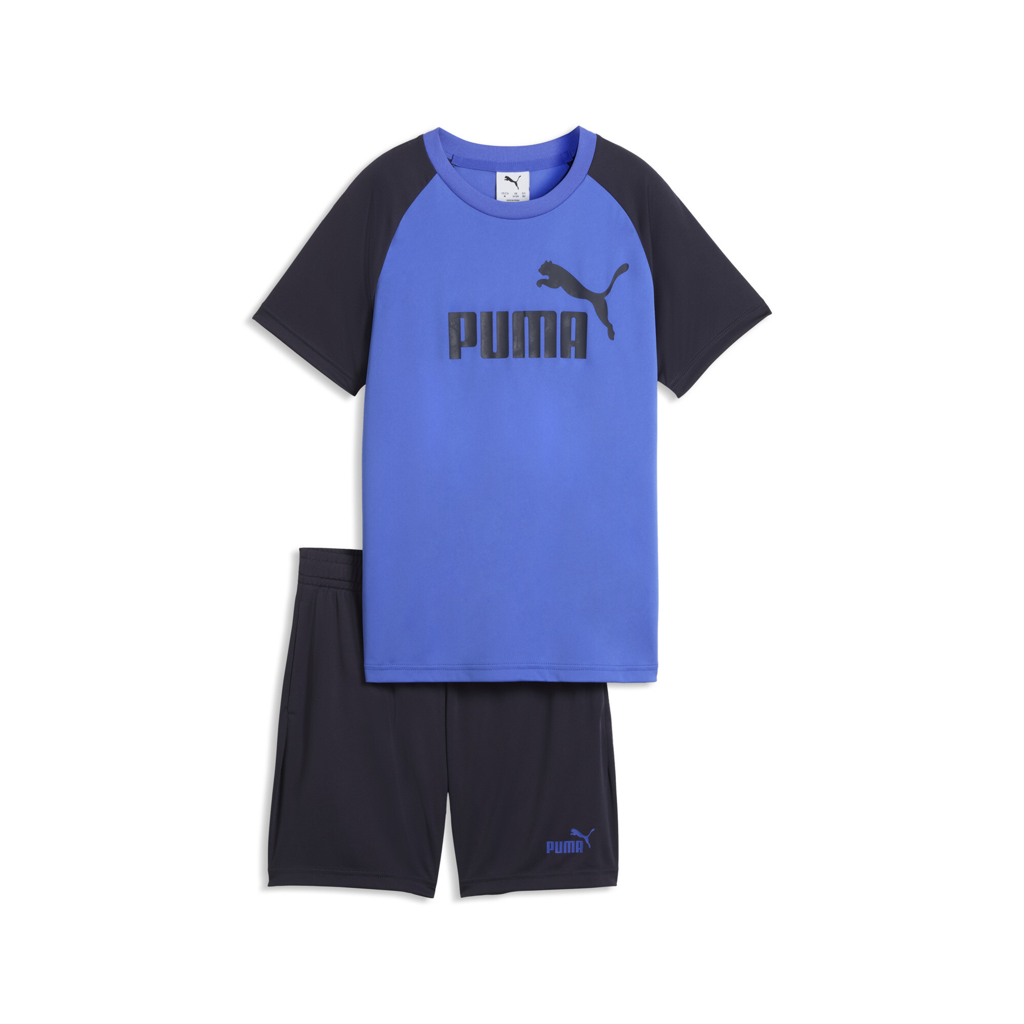 PUMA Essentials No.1-logo set met Poly T-shirt en short voor Heren, Blauw, Maat 13-14Y thumbnail 3