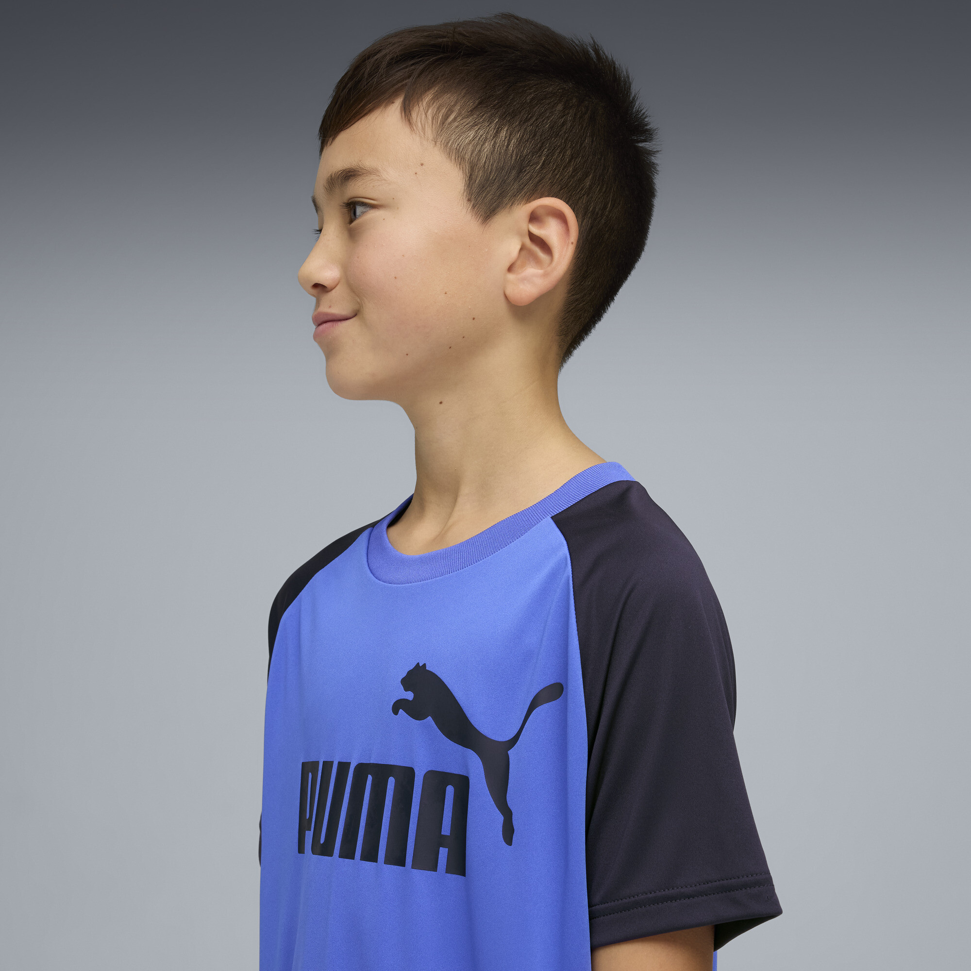 PUMA Essentials No.1-logo set met Poly T-shirt en short voor Heren, Blauw, Maat 13-14Y thumbnail 4