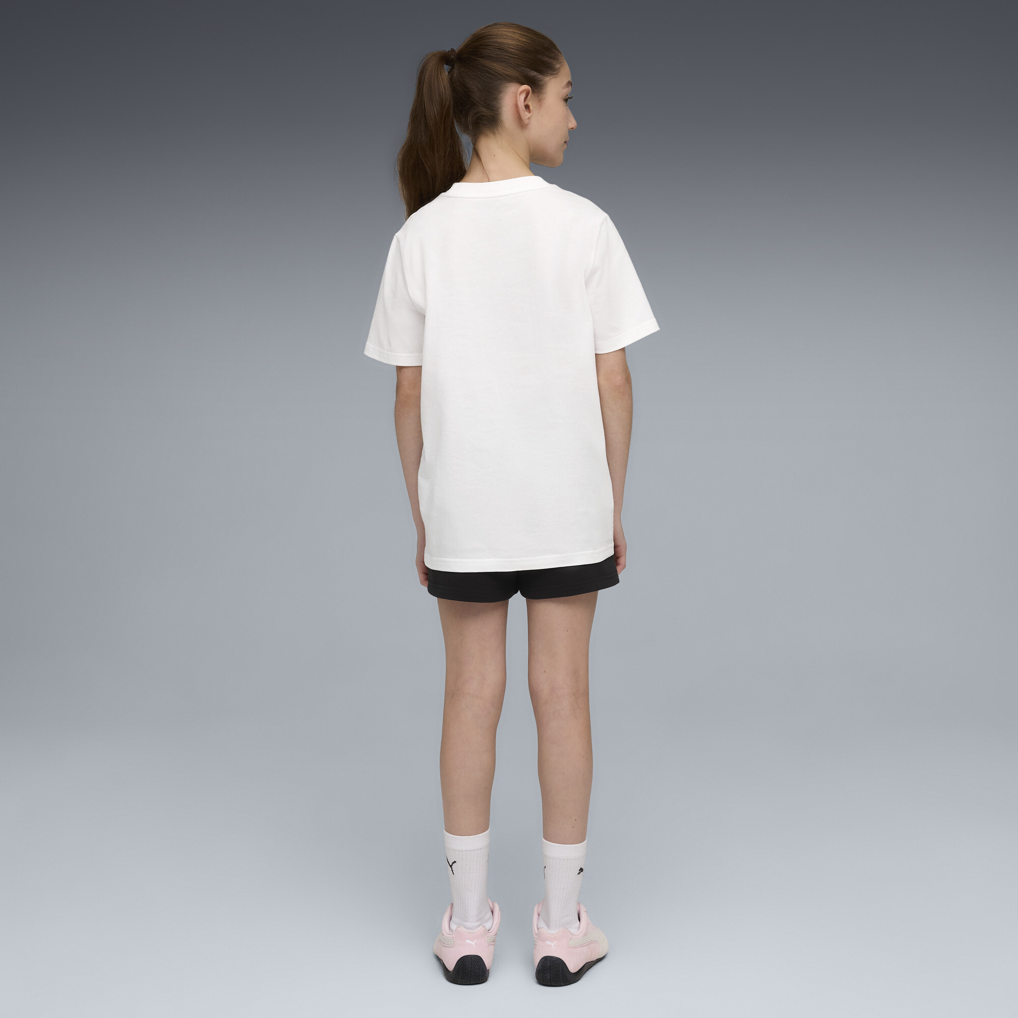 PUMA Essentials No.1-logo set met T-shirt en short voor Dames, Roze/Wit, Maat 9-10Y thumbnail 5