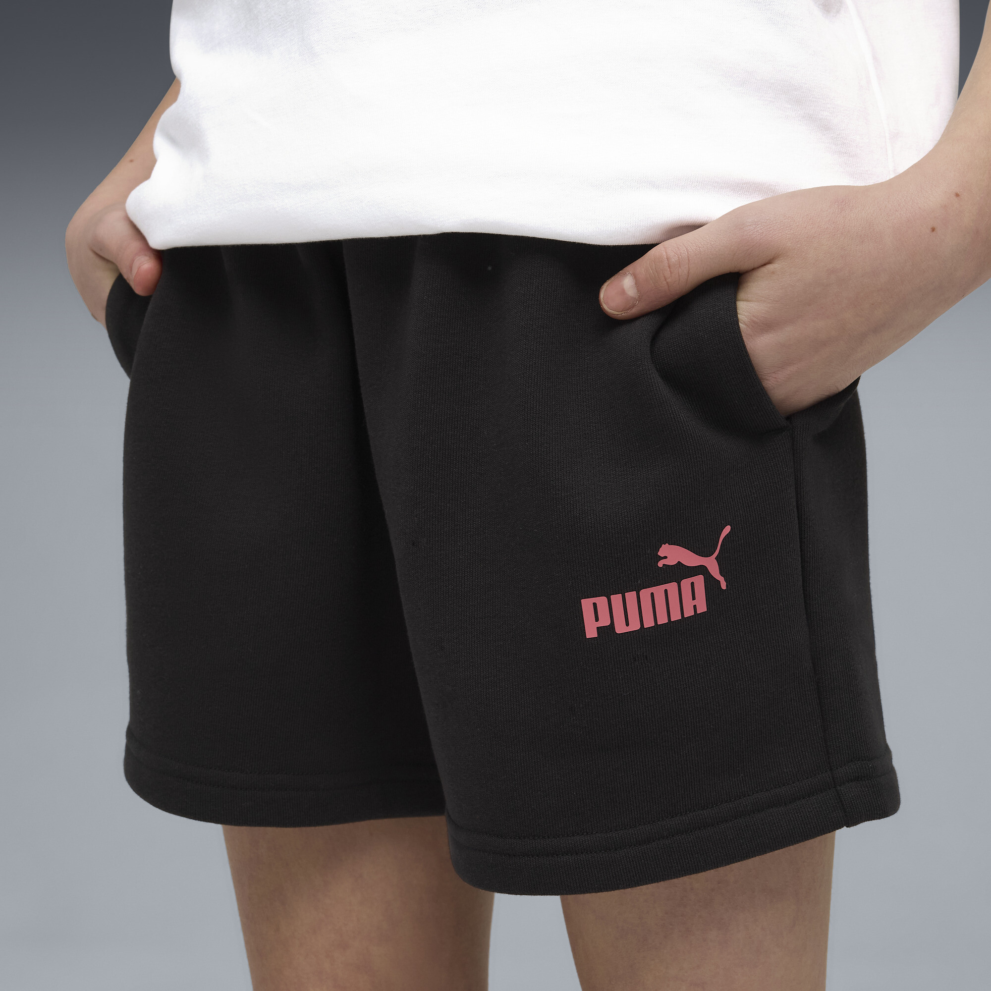 PUMA Essentials No.1-logo set met T-shirt en short voor Dames, Roze/Wit, Maat 9-10Y thumbnail 4