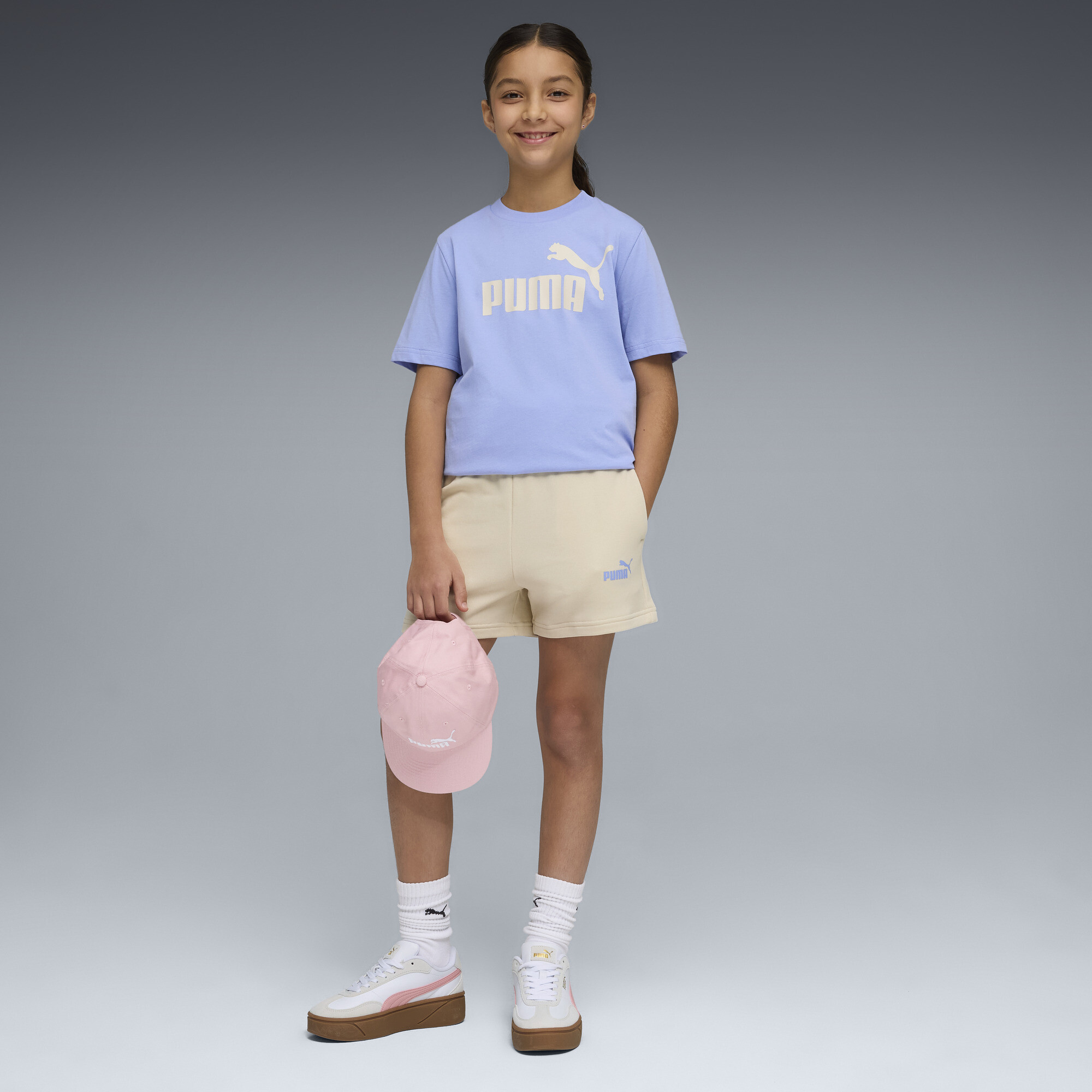 PUMA Essentials No.1-logo set met T-shirt en short voor Dames, Maat 11-12Y