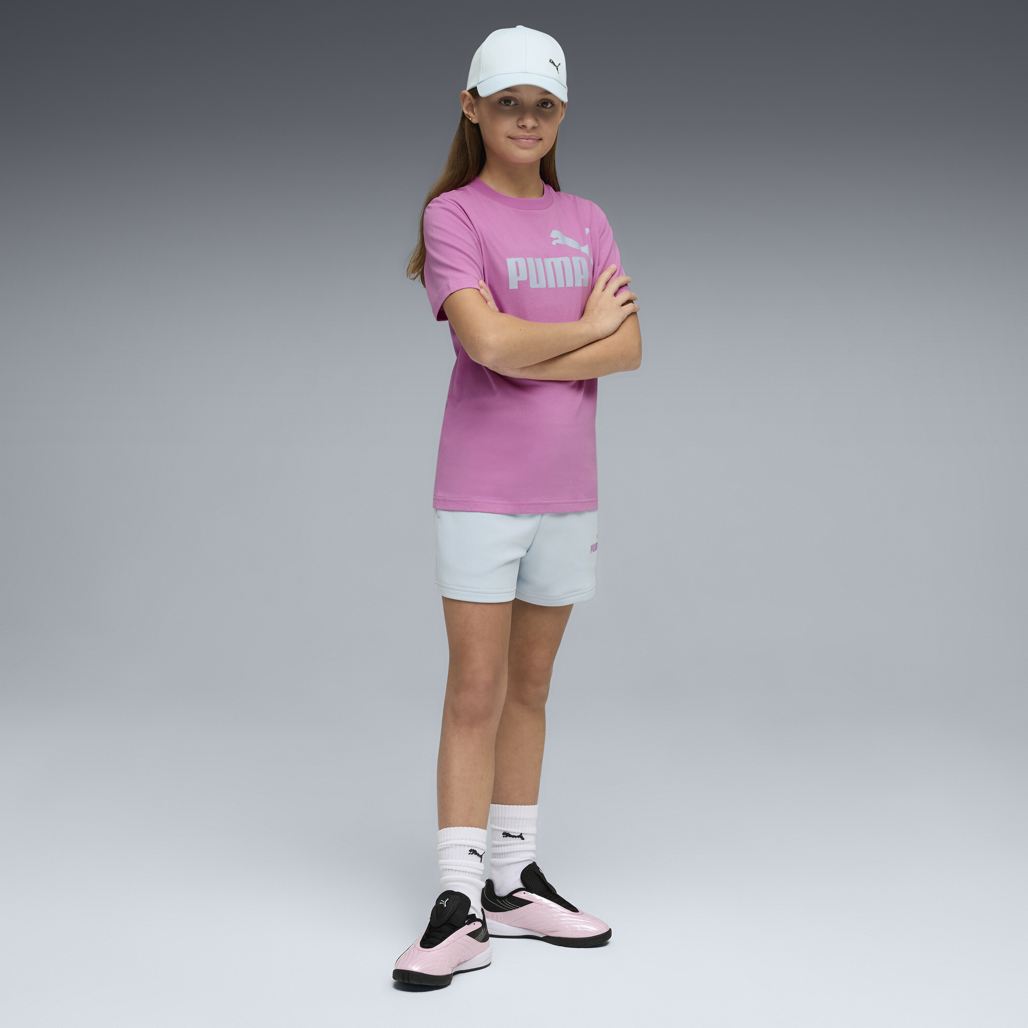 PUMA Essentials No.1-logo set met T-shirt en short voor Dames, Maat 7-8Y