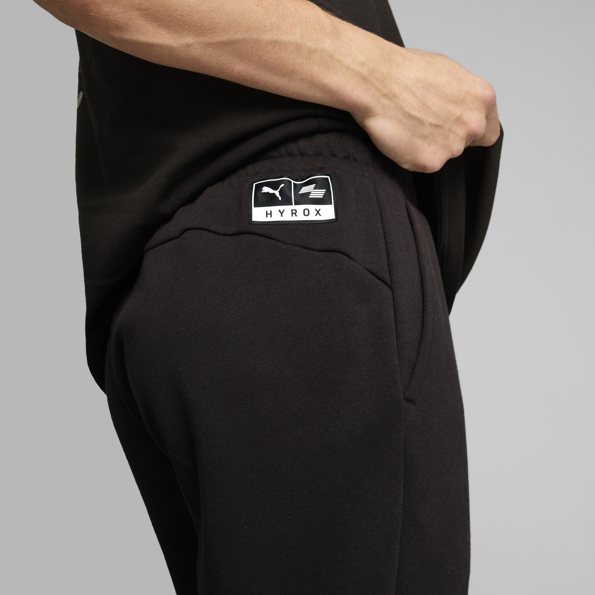 Men's Puma X HYROX Logo Fleece Pants, Black, Size S, Clothing