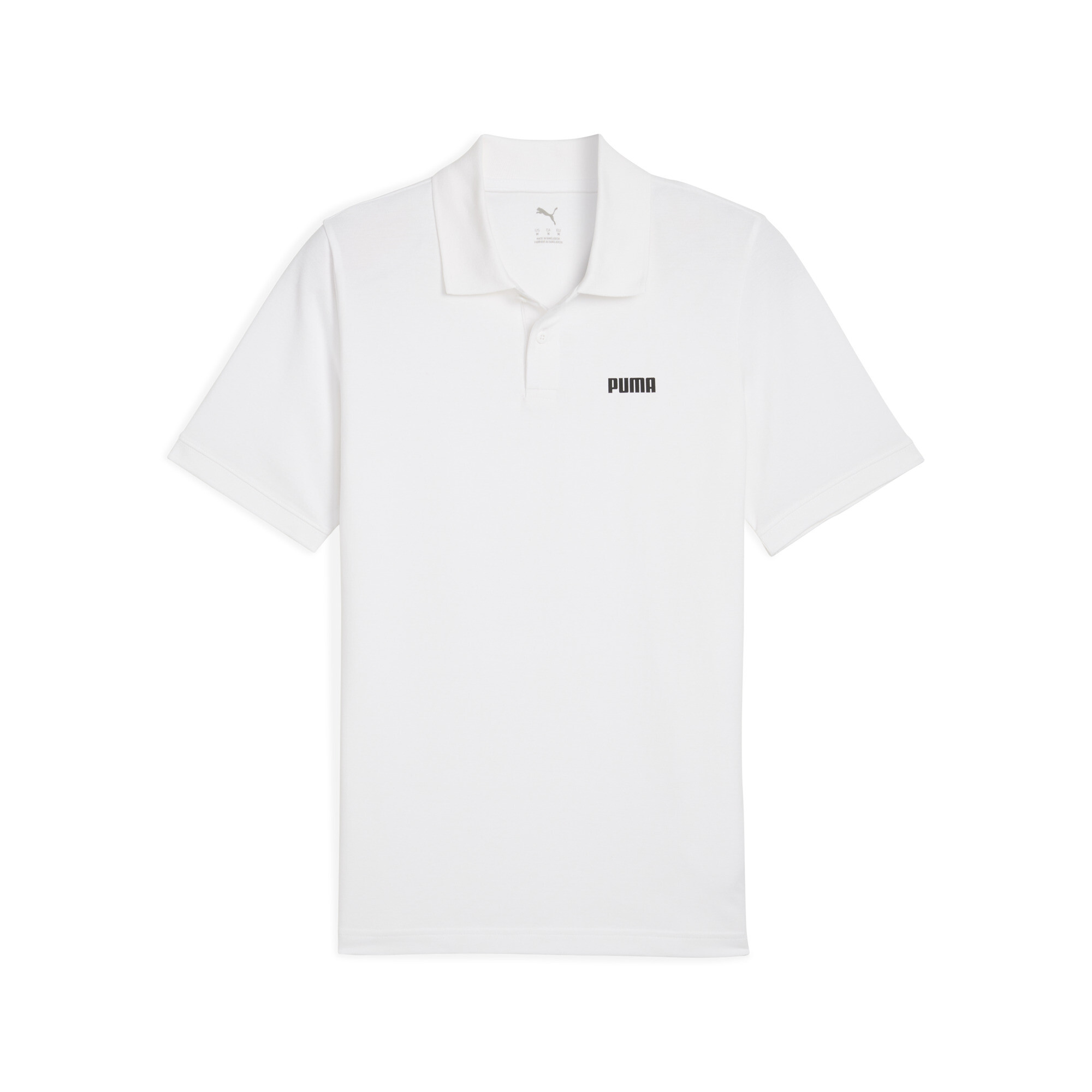 Puma Essentials Piqué-Poloshirt Herren | Mit Plain | White | Größe: L