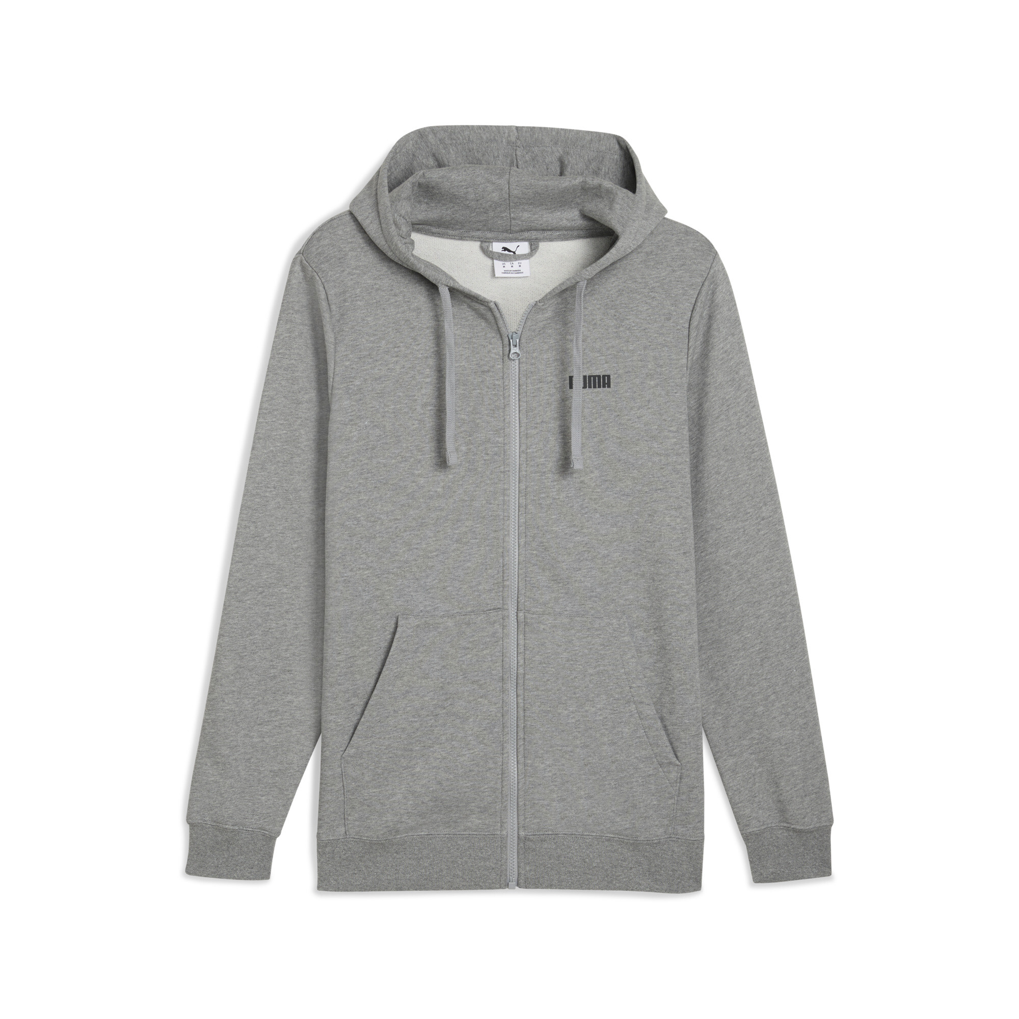 Puma Essentials Small Logo Kapuzenjacke Herren | Mit Plain | Medium Gray Heather | Größe: S