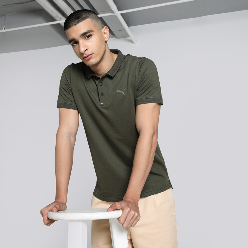 

Men's PUMA WARDOBE Essential Jacquard Collar Polo