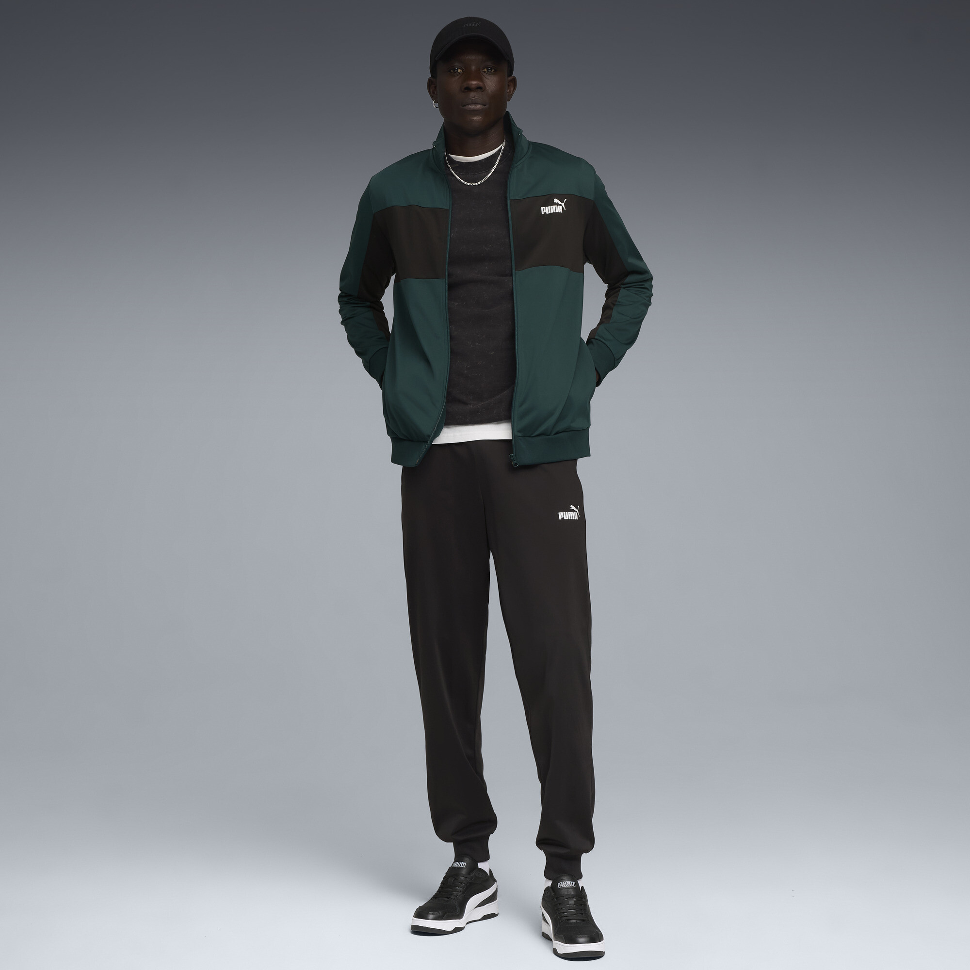 Спортивный костюм PUMA Poly Colourblock Suit Men | Цвет: Зеленый