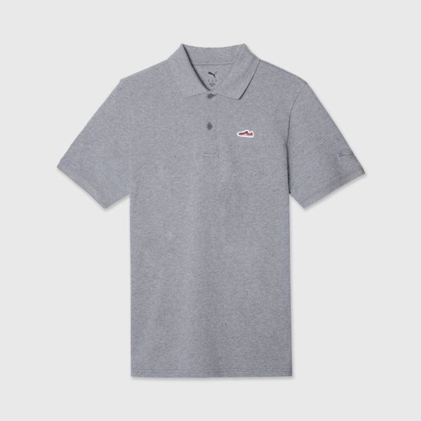 WARDROBE ESS SUEDE Polo, Medium Gray Heather, large-MEX