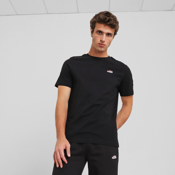 Remera PUMA Wardrobe Essentials Suede para Hombre En Negro