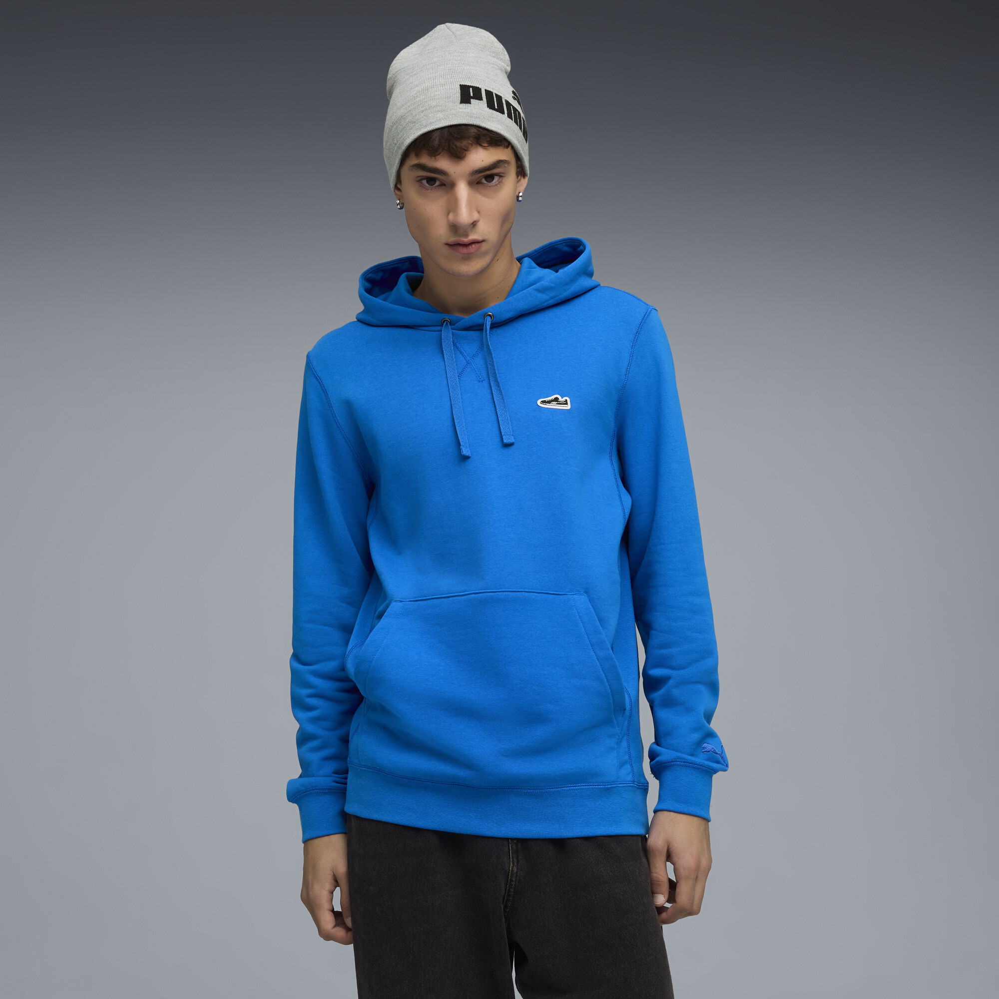 PUMA Wardrobe Essentials Suede Men's Hoodie in Blue, Size XL