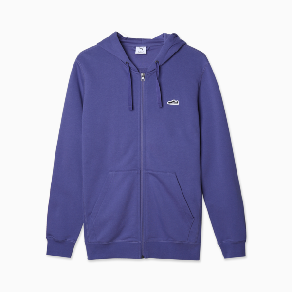 Buzo Hoodie Wardrobe Essentials Suede Full, Blue Crystal, large-ARG