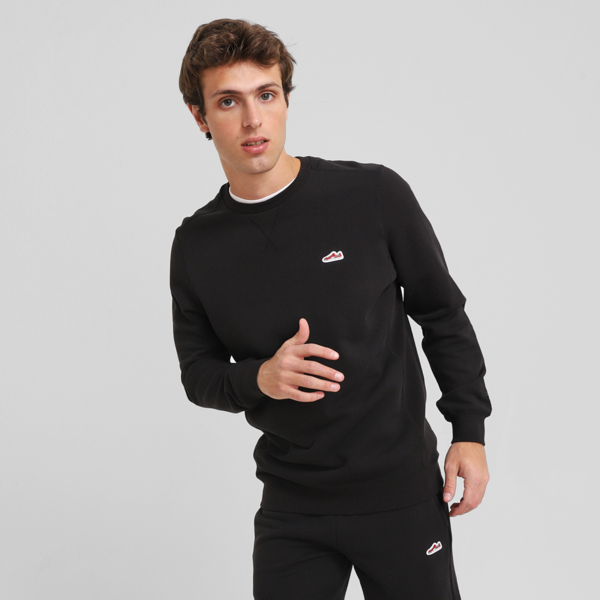 WARDROBE ESS SUEDE CREW TR, PUMA Black, large-MEX
