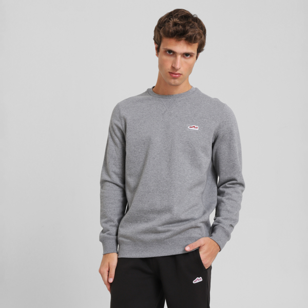 Buzo Wardrobe Essentials Suede Crew TR, Medium Gray Heather, large-ARG