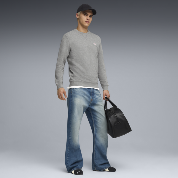 Buzo Wardrobe Essentials Suede Crew TR, Medium Gray Heather, large-ARG
