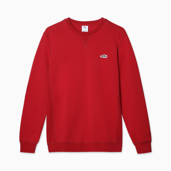WARDROBE ESS SUEDE CREW TR, Dark Crimson, large-MEX