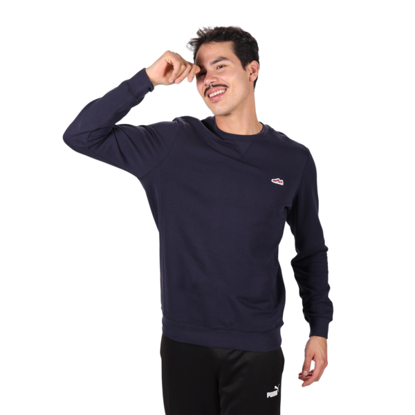 WARDROBE ESS SUEDE CREW TR, New Navy, large-MEX