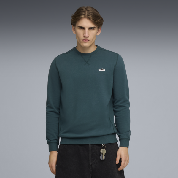 Buzo Wardrobe Essentials Suede Crew TR, Green Terrain, large-ARG