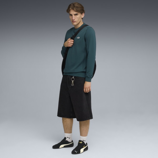 Buzo Wardrobe Essentials Suede Crew TR, Green Terrain, large-ARG