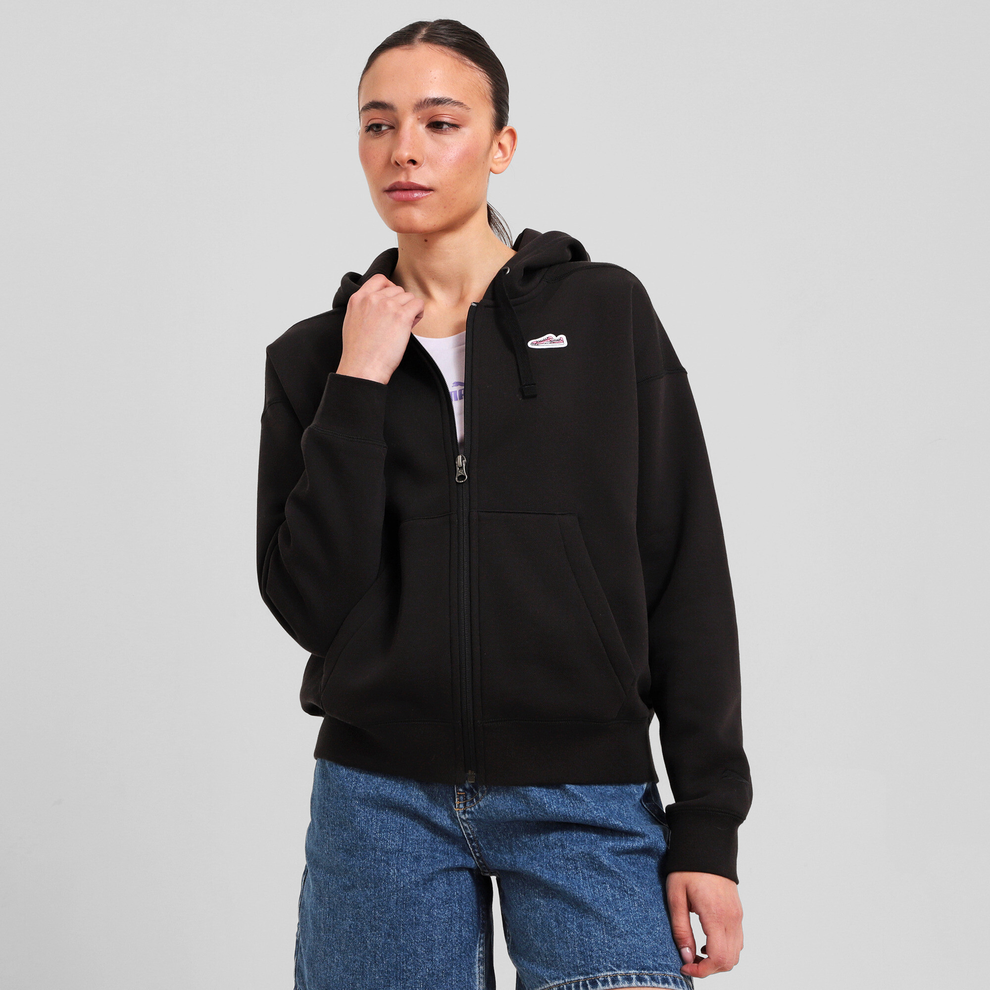 Chaqueta con capucha Wardrobe Essentials Suede para mujer