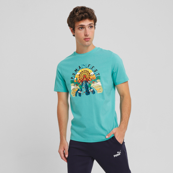 Playera GRAPHICS PUMA FESTIVAL, Aquatic, large-MEX