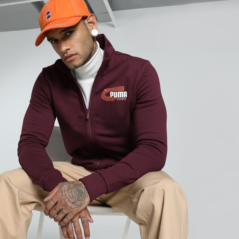 

Men's PUMA Graphic Full Zip Slim Fit Sweat Jacket