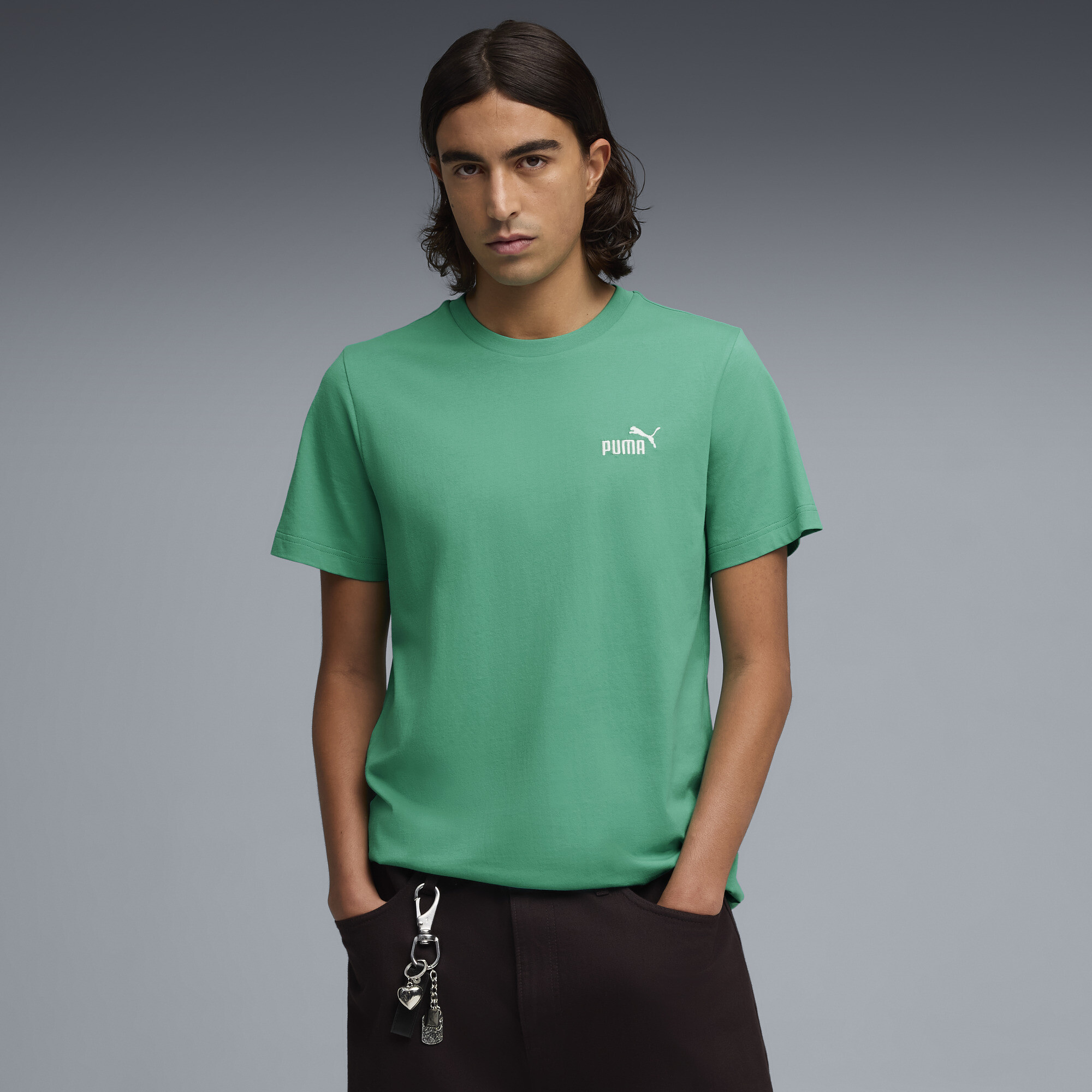 PUMA Essentials Men's T-Shirt in Green, Size S